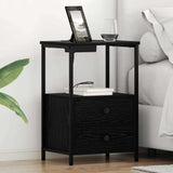 Bedside Cabinet 2 pcs Black Oak 40 x 31 x 60 cm Engineered Wood 859441