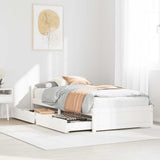 Bed Frame without Mattress White 90x190 cm Single Solid Wood Pine 3301675