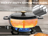 Cast iron 5QT cooking pot - Pure black - includes two silicone gloves - Enamel pot 84744253
