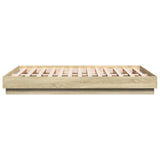 Bed Frame with LED without Mattress Sonoma Oak 120x190 cm Small Double 3209823