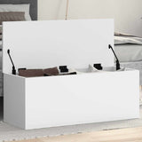 Storage Box White 90x35x35 cm Engineered Wood 840681