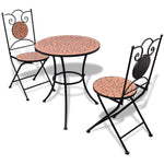 ZNTS 3 Piece Bistro Set Ceramic Tile Terracotta 271770
