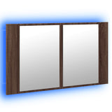 LED Bathroom Mirror Cabinet Brown Oak 80x12x45 cm Acrylic 834953