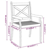 Dining Chair Set of 3 Natural Acacia Solid Acacia wood Standard 310306