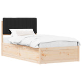 Bed Frame with Upholstered Headboard Black 100 x 200 cm 877791
