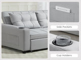 Two-Seater Pull-Out Sofa Bed - Light Grey T3398P344482