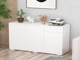 High Gloss Side Cabinet, Push-Open Design with 2 Drawers and 2 Cabinets for Living Room, 74H 117W T3398P377978