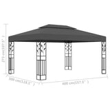 Gazebo with Double Roof 3x4m Anthracite 48031