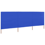 ZNTS 3-panel Wind Screen Fabric 400x120 cm Azure Blue 47147