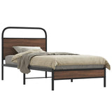 Bed Frame without Mattress 90x190 cm Brown Oak Engineered Wood 4100456