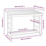 Firewood Rack White 108x64.5x78 cm Solid Wood Pine 822443