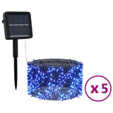 Solar Fairy Lights 5 pcs 5x200 LED Blue Indoor Outdoor 328953