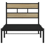 Metal Bed Frame without Mattress Sonoma Oak 100x200 cm 4017097