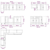 11 Piece Kitchen Cabinet Set "Porto" Smoked Oak Engineered Wood 3314906