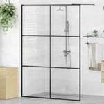 Walk-in Shower Wall with Clear ESG Glass 140x195 cm Black 151027