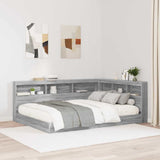 Storage Headboard with Shelf Grey Sonoma 135 cm Engineered Wood 3335554