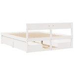 Bed Frame without Mattress White 160x200 cm Solid Wood Pine 3282343
