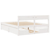 Bed Frame without Mattress White 160x200 cm Solid Wood Pine 3282343
