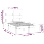 ZNTS Bed Frame without Mattress Black 120x200 cm Solid Wood 3104672