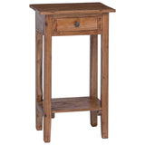 Plant Stand with Drawer Brown 34 x 25 x 52 cm Mahogany Wood 42012412