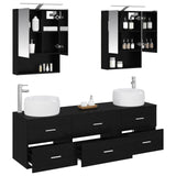 Bathroom Furniture Set 5 pcs Black Oak 3407000
