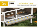 Wooden Guinea Pig Hutch, Small Animal Cage with Slide-out Tray, Openable Asphalt Roof, 84 x 43 x T3398P350036