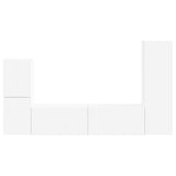 TV Cabinet Set Wall-mounted 4 pcs White Engineered Wood 3409024