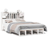 Bookcase Bed without Mattress White 140x200 cm Solid Wood Pine 3323960