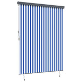 Roller Blind Blue and White 200 x 250 cm Fabric and Aluminum 362093