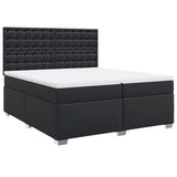Box Spring Bed with Mattress Black 200x200 cm Faux Leather 3290736