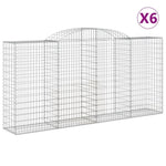 Arched Gabion Baskets 6 pcs 300x50x140/160 cm Galvanised Iron 3146741