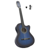 Western Classical Cutaway Guitar with Equalizer 6 Strings Blue 70140
