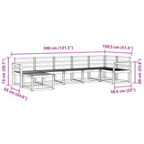 Outdoor Sofa Set 7 pcs White Solid Acacia Wood 3387943