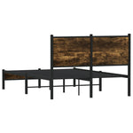 Metal Bed Frame without Mattress Smoked Oak 120x200 cm 4007812