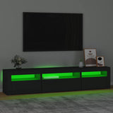 TV Cabinet with LED Lights Black 195x35x40 cm 3152739