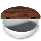 Coffee Table Set 2 Pieces Solid Reclaimed Wood White Bowl Shape 245256
