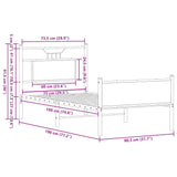 Bed Frame without Mattress Smoked Oak 75x190 cm Small Single Engineered Wood 4106916