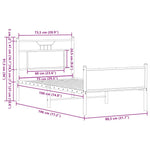 Bed Frame without Mattress Brown Oak 75x190 cm Small Single Engineered Wood 4107024