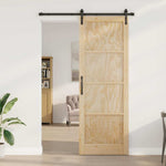 Sliding Door Manual Natural and black 83 x 232 cm 3333284