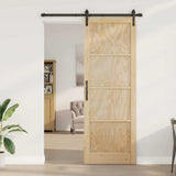 Sliding Door Brown 83 x 232 cm Solid Pine Wood 3333284