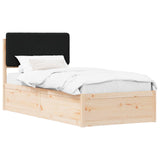 Bed Frame with Upholstered Headboard Black 100 x 200 cm 877651