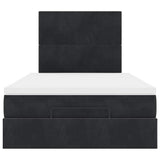 Ottoman Bed with Mattresses Black 120x200cm Velvet 3313393
