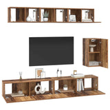 Wall TV Cabinet Wall-mounted 3 pcs Old Wood Engineered Wood 3393345