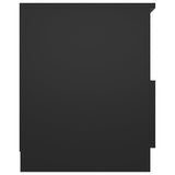 Bed Cabinet Set of 2 Black Engineered Wood Compact Bed Cabinet 806160