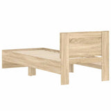 Bed Frame without Mattress with Headboard Sonoma Oak 75x190 cm Small Single 838661