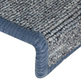 Stair Mats 15 pcs 65x21x4 cm Light Grey and Blue Rectangular Edge 326200