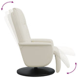 Massage Recliner Chair with Footrest Cream Faux Leather 356513