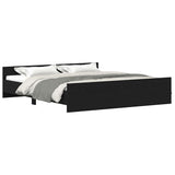 Bed Frame without Mattress Black Oak 180x200 cm Engineered Wood 3329322