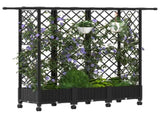 Raised Bed with Trellis and Roof Black 164 x 40 x 127 cm PP 3423121