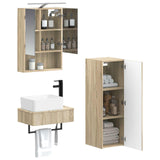 Bathroom Cabinet Set 4 pcs Sonoma Oak 50 x 14.5 x 70 cm 3407393